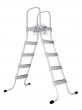 Hochbeckenleiter Omega 2 x 4 Stufen plus Plattform