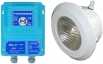 1x Schwimmbadscheinwerfer und Trafo 300W