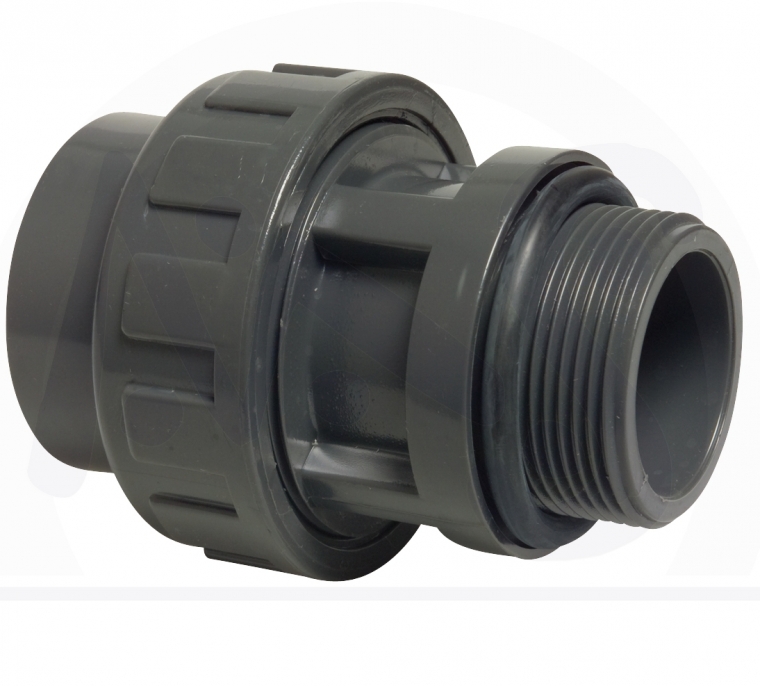 1 1/2 Zoll Verschraubung mit Klebemuffe u. ORing Pool Installation