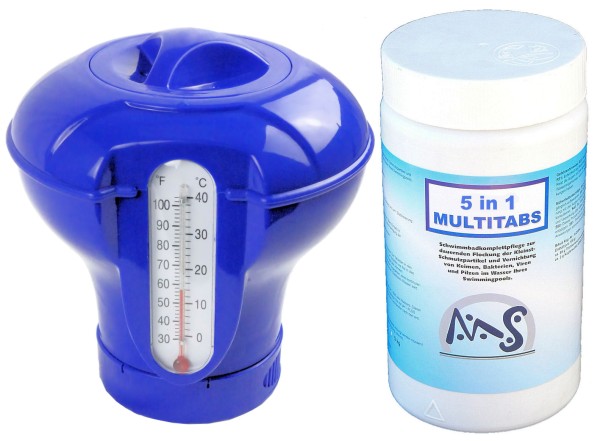 1 kg Multichlor 5 in 1 + Chlordosierer mit Thermometer