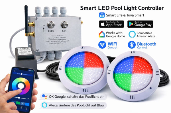 Scheinwerfer-Set RGB LED Steuerbar App Alexa Google