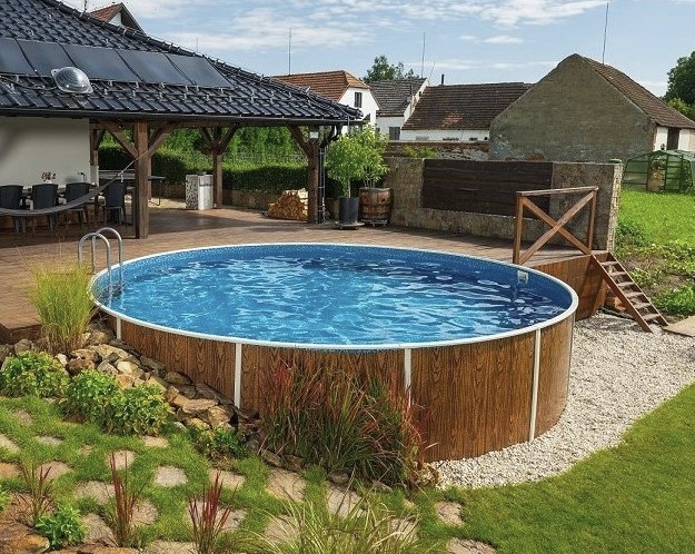 Holzoptik Stahlwandbecken Holzoptik Stahlwandbecken