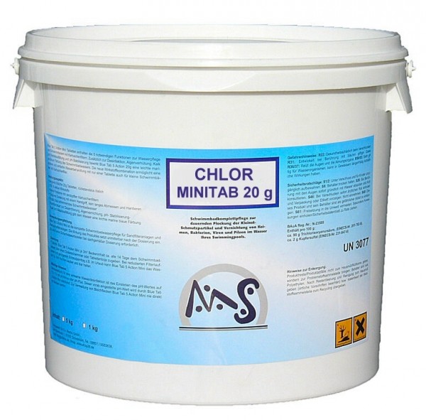 Chlor Mini 20 g Tabletten 5 kg Eimer