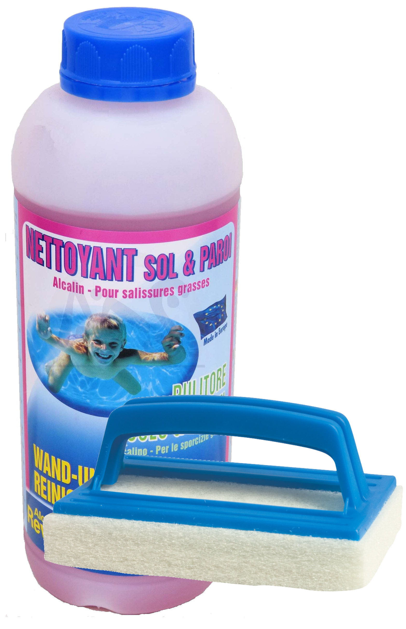 Pool Schwamm Bürste Mit Griff - Blaue Reinigungsbürste Für Schwimmbad & Spa