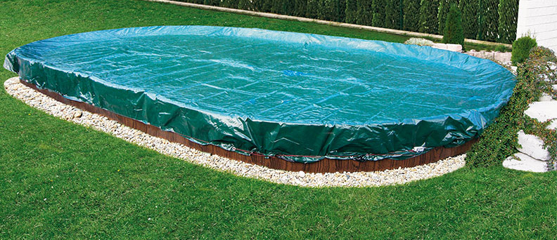 Poolplane grün für Pool 8 x 4 m, Winterabdeckung, Überwinterung, Reinigung/Poolpflege