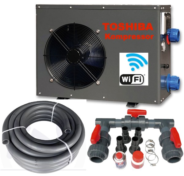 Wärmepumpen-Set BP-50 5kw mit WiFi mit Verrohrungs-Set