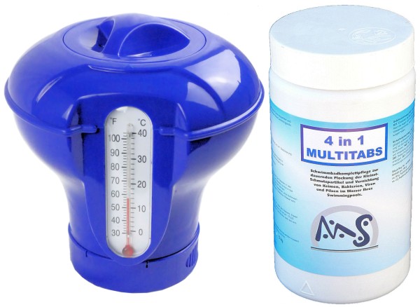 1 kg Multichlor 4 in 1 + Chlordosierer mit Thermometer