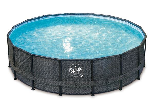 Rattanoptik Frame-Pool 427 x 107 cm wicker dark