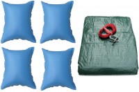 Abdeckplane grün im Set für Pool Ø 3,60 m mit 4 Poolkissen Abdeckplane grün im Set für Pool Ø 3,60 m mit 4 Poolkissen