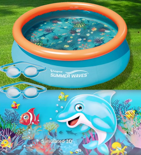 3D-Pool Quick-Up-Pool 3,05 x 0,76 m Summer Waves