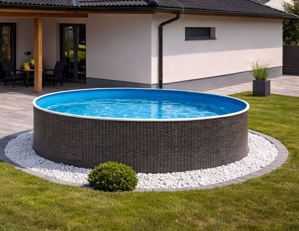 Rattanoptik Stahlwandbecken