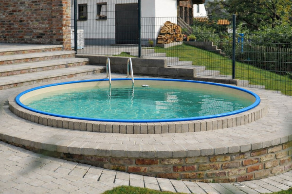 Rundbecken Marlos weiß Ø 600 cm x 120 cm - Folie Sand 0,8 mm