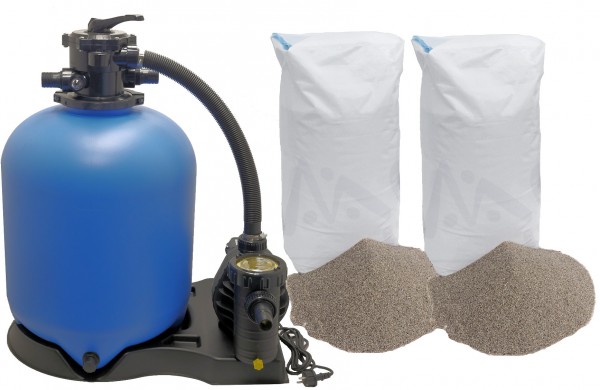 Sandfilteranlage Azuro® 400 mit Aqua Plus 6 + 2x Filtersand