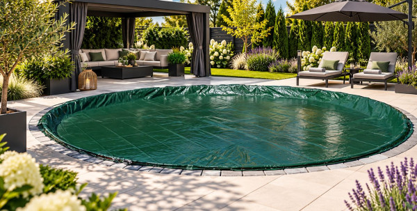 Poolabdeckung für Winter und Sommer bis Ø 5,0 m grün