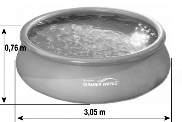 HAF Quick Up Pool 305x76cm | Selbstaufbauender Swimmingpool 3.800 Liter - Gartenpool Blau