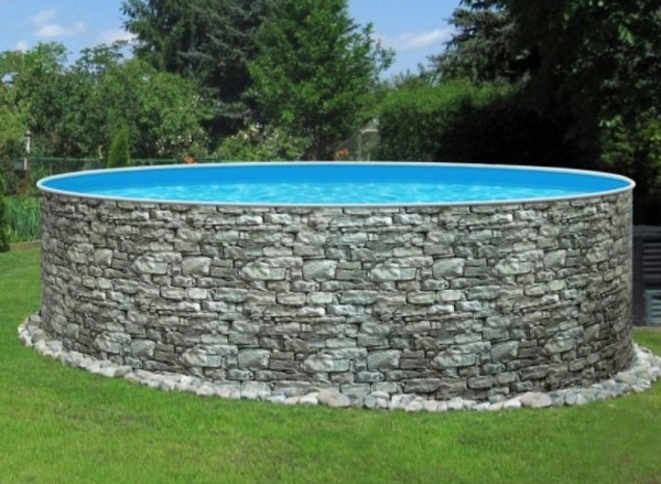 Rundpool Steinoptik 5,00 x 1,20 m