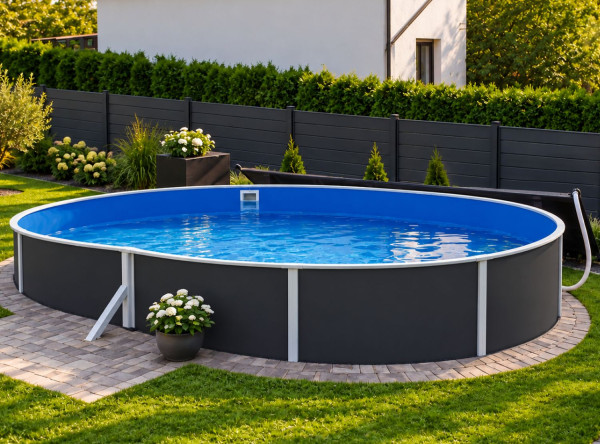 Ovalpool Graphit 5,50 x 3,70 x 1,20 m