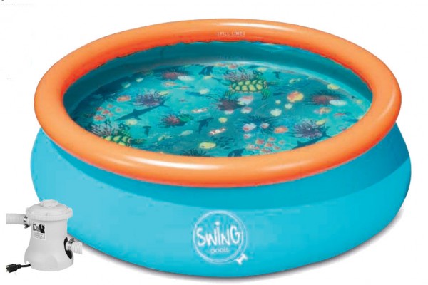 3D-Pool Quick Up Pool 3,05 x 0,76 m mit 3D-Brille mit Kartuschenfilter