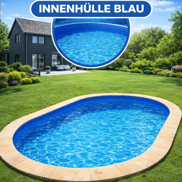 Poolfolie Ovalbecken 5,50 x 3,70 x 1,20 m / 0,50 mm / Blau