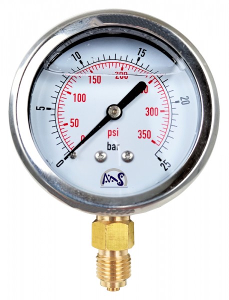 Manometer in Öl gelagert bis 10 bar