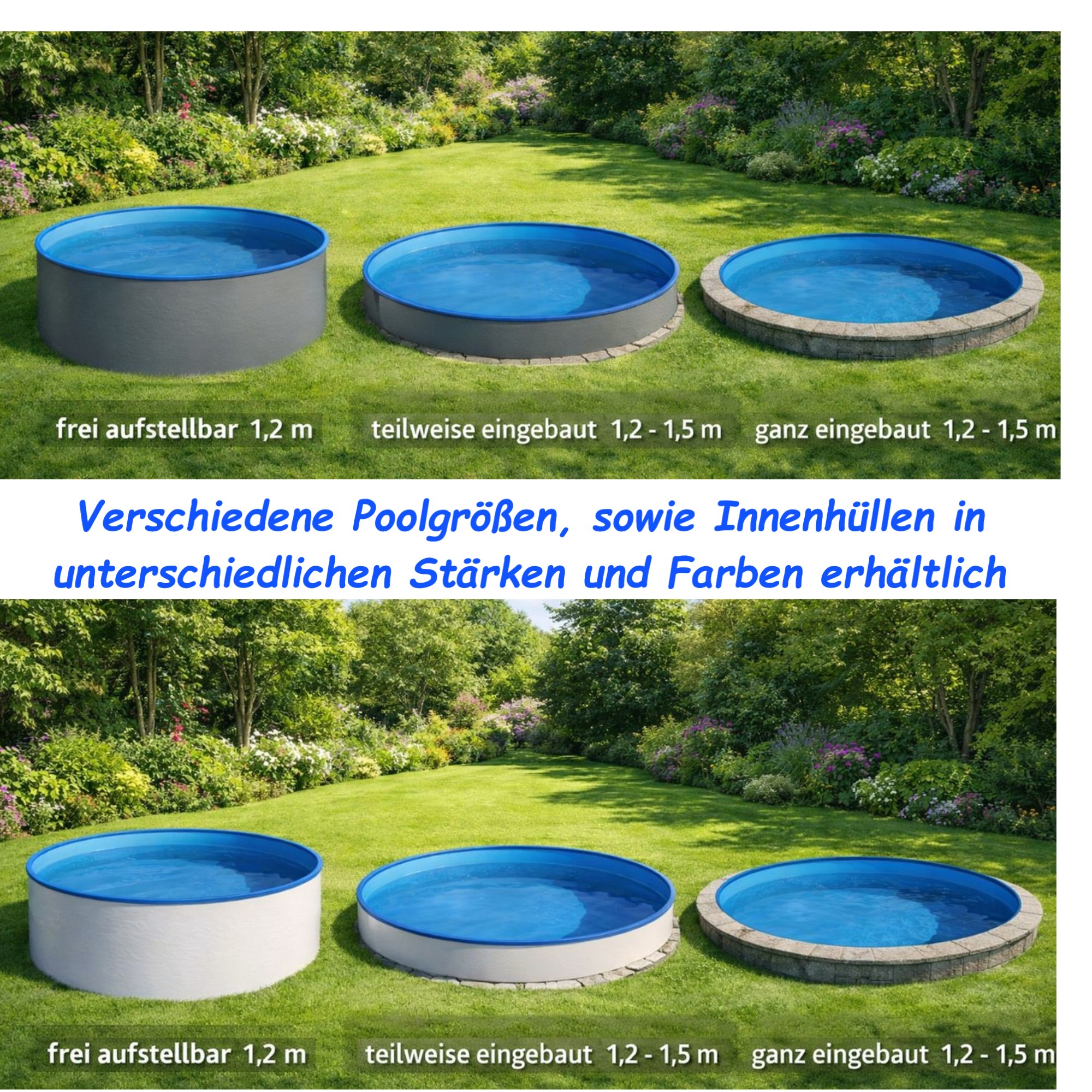 Premium Marlos Stahlwandbecken 0,6 / 0,8 mm 