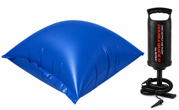 1 x Poolkissen 122 x 122 x 55 cm für Abdeckplane + Handpumpe