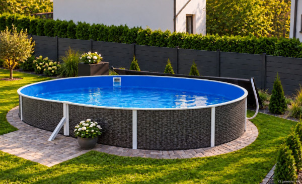 Ovalpool Rattan 5,50 x 3,70 x 1,20 m