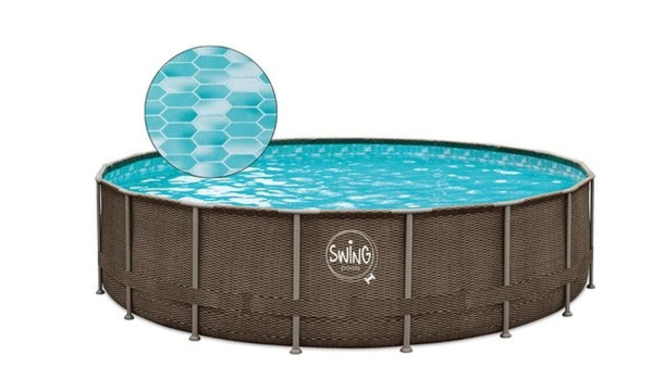 Rattanoptik Frame-Pool 5,49 x 1,32 m