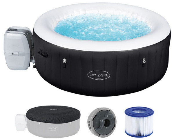 Bestway LAY-Z-SPA® Whirlpool Miami AirJet™ Ø 180 x 66 cm, rund, schwarz